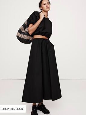 COTTON POPLIN MAXI SKIRT